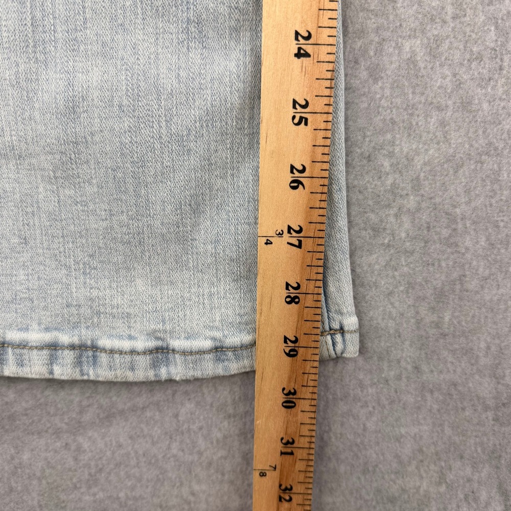 Aeropostale Low Rise Flare Jeans Light Wash Distressed Blue Denim Size 8 Reg - Picture 7 of 10